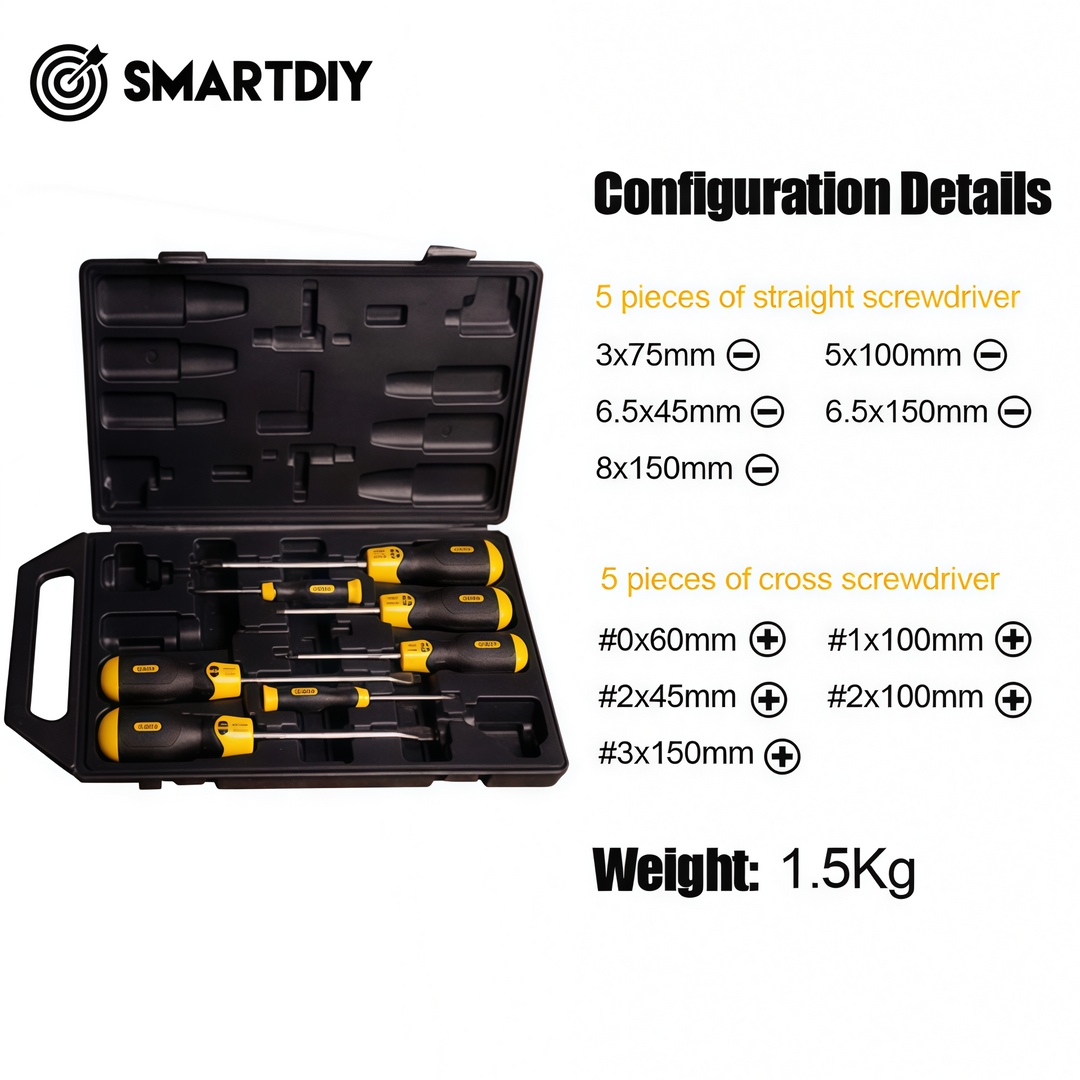 10 piece set of Phillips screwdriver set, household screwdriver set, portable