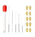3D Printer Nozzle Cleaning Kit MK7/8 Brass Nozzle 10 + 5 Cleaning Needles 0.2 to 0.6mm