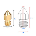 3D Printer Nozzle Cleaning Kit MK7/8 Brass Nozzle 10 + 5 Cleaning Needles 0.2 to 0.6mm