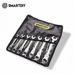 Load image into Gallery viewer, Metric precision polishing opening plum blossom active head ratchet dual-use wrench automatic ratchet quick wrench
