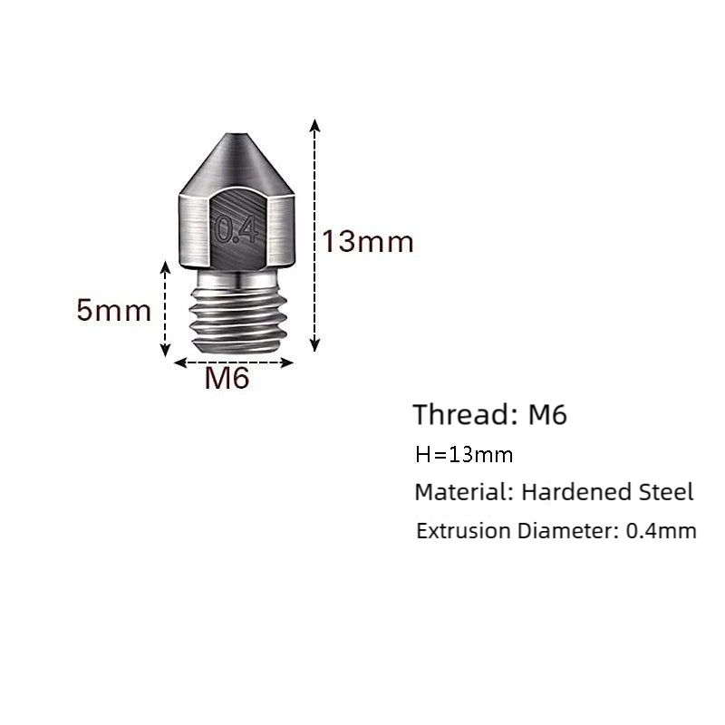3D Printer Nozzle Cleaner Kit MK8 Hardened Steel Nozzle 0.4mm with Tweezers Cleaning Needle Cleaning Brush