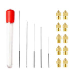 3D Printer Nozzle Cleaning Kit MK7/8 Brass Nozzle 10 + 5 Cleaning Needles 0.2 to 0.6mm