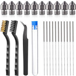 3D Printer Nozzle Cleaner Kit MK8 Hardened Steel Nozzle 0.4mm with Tweezers Cleaning Needle Cleaning Brush