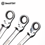 Load image into Gallery viewer, Metric precision polishing opening plum blossom active head ratchet dual-use wrench automatic ratchet quick wrench
