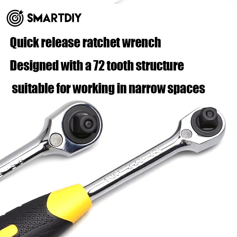 Quick release of rubber handle ratchet wrench small fly 6.3/medium fly 10mm large fly 12.5 85-576-22