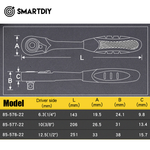 Load image into Gallery viewer, Quick release of rubber handle ratchet wrench small fly 6.3/medium fly 10mm large fly 12.5 85-576-22
